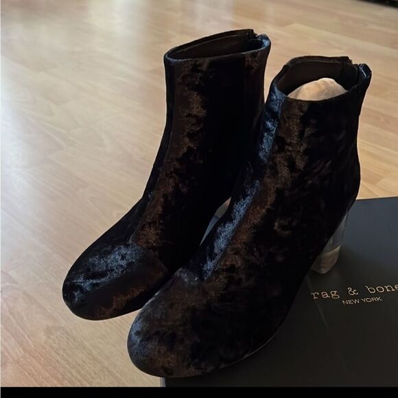 NIB Rag and Bone Drea Crushed Velvet Booties - Picture 3 of 14